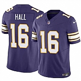 Men & Women & Youth Minnesota Vikings #16 Jaren Hall Purple 2023 F.U.S.E. Vapor Untouchable Throwback Limited Stitched Jersey,baseball caps,new era cap wholesale,wholesale hats